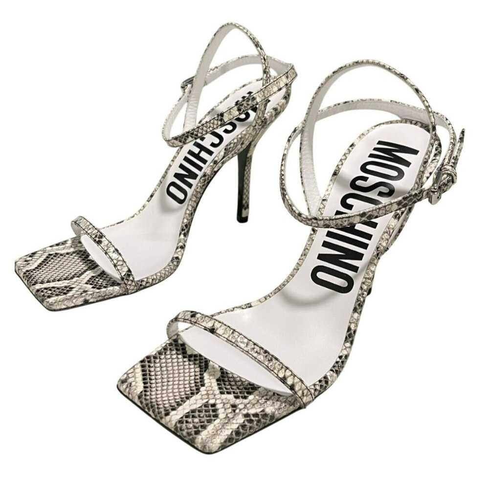 Moschino Snakeskin Pattern Heels - Black and White - Picture 3 of 8